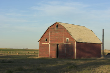 An Old Red Barn in North Dakota