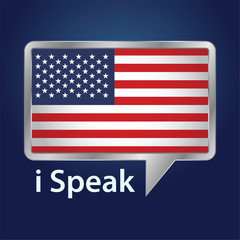 American Flag Inside a Speech Bubble