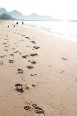 Footprints on beach