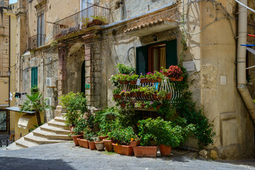 TROPEA, ITALY, JULY 5: an entrance into B&B hotel located in one of the tiny side-street of the town on July 5, 2014, Tropea, Italy.
