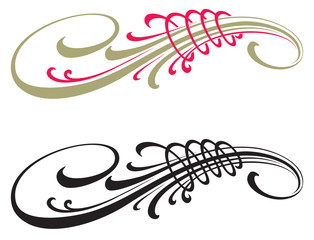 Calligraphic vector design elements