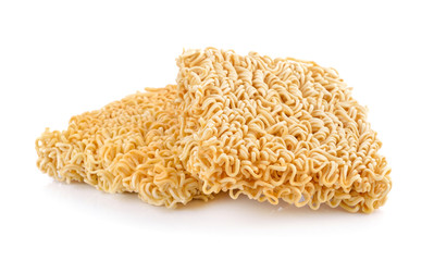 Instant noodles on white background