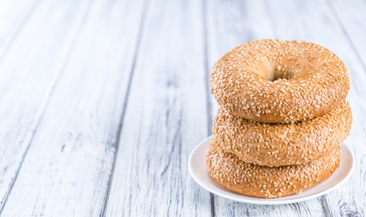 Sesame Bagels (selective focus)