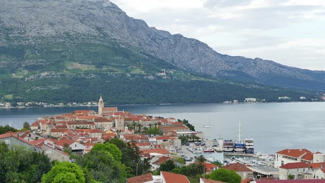 The town of Korcula panorama, springs 2016