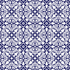 Fototapeta premium Medieval floral seamless pattern.
