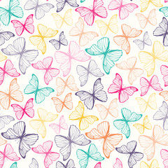 Seamless pattern with  butterflies