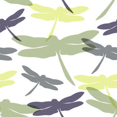 Seamless pattern with  dragonflies