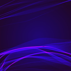 Blue wavy ribbon on a dark background