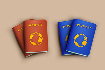 passports with shadows