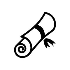 certificate diploma scroll icon on white background