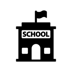 school building icon on white background