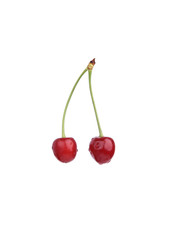 Cherries isolated on the white background
