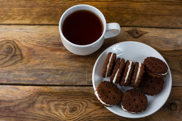 Chocolate sandwiches, top view