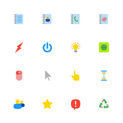 colorful flat web icon set for web design, user interface (UI), infographic and mobile application (apps)