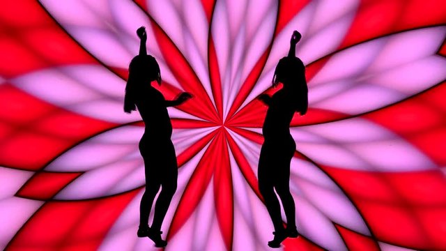 two dancing sexy Silhouette colerfull background