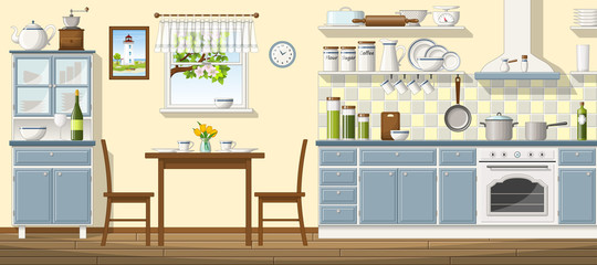 Illustration of a classic kitchen
