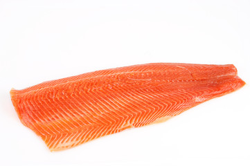 fresh Salmon fillet isolated on white background