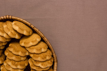 Cookies in a wicker basket