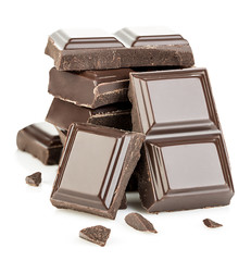 Chocolate bars isolated on white background.