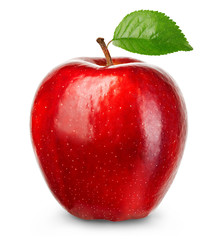 Ripe red apple isolated on a white background.