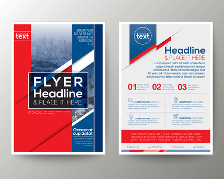 Red and Blue Poster Brochure Flyer design Layout vector template