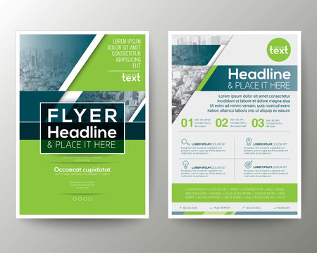 Green and Blue Geometric Poster Brochure Flyer design Layout vector template