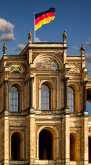 Fototapeta na wymiar Maximilianeum Landtag Bayern sehenswürdigkeiten Münchner Parlament des Freistaats hochauflösend Panorama HD