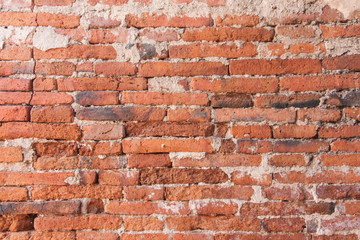 Fototapeta premium Old Brick Wall at Chaiwatthanaram Temple in ayutthaya historical park thailand