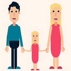 Happy family color vector, love, friendship, girl, man, woman