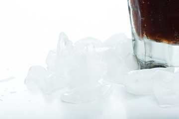 close up of ice and coke