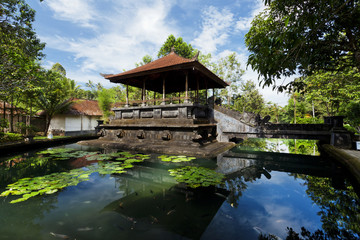 Fototapeta na wymiar Architecture at the Holy Spring Water Temple at Tampaksiring on the island of Bali, Indonesia 