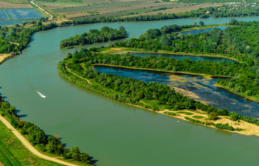 Naklejka premium Landscape with the river