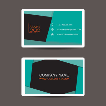 New modern simple light business card template with flat user in