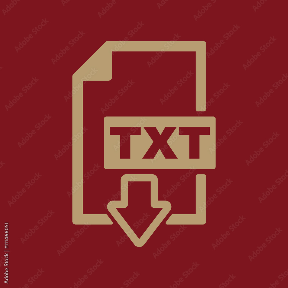 Poster the txt icon. text file format symbol. flat