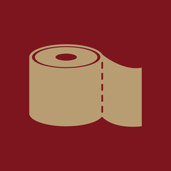 The toilet paper icon. Bathroom symbol. Flat