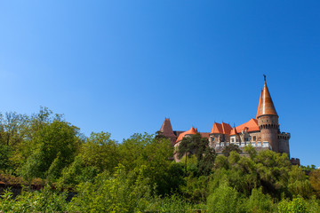 View of Corvin castle, a Gothic-Renaissance castle in Hunedoara, Romania