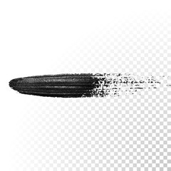 Black watercolor marker brush stroke. Vector oil paint gouache