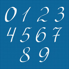 Handwritten numbers. 0-9 digits