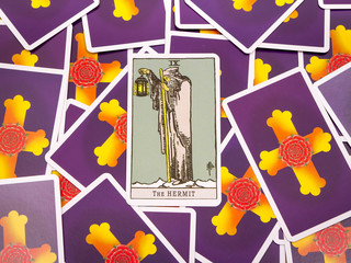 Tarot cards Tarot, the hermit  card - 111469885