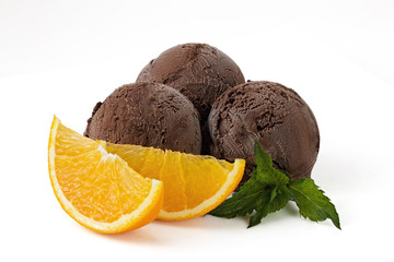 Chocolate ice cream balls
