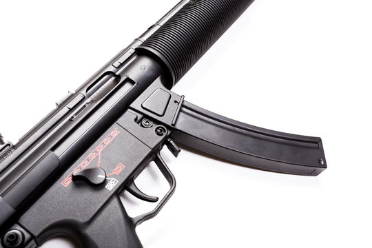 submachine gun MP5 with silencer isolated
