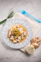 swordfish with fresh ginger and chive