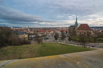 Blick vom Petersburg auf Dom in Erfurt, Thüringen