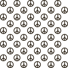 Vector seamless background with the sign of peace.