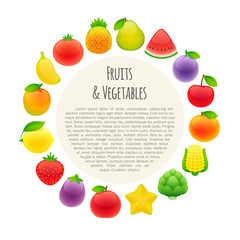 Fruits and Vegetables Round Banner