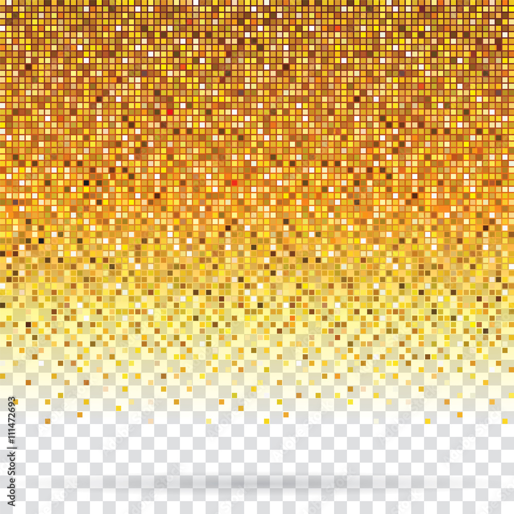Aufkleber golden pixels flickering texture abstract background.