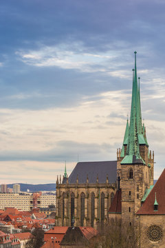 Blick vom Petersburg auf Dom in Erfurt, Thüringen © kentauros