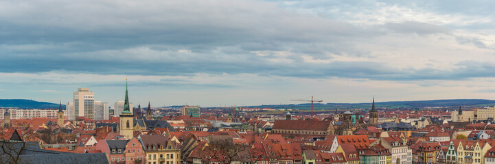 Fototapeta na wymiar Panorama Aussicht über Erfurt, Thüringen