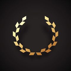 Laurel wreath geometric icon made of diamond shapes