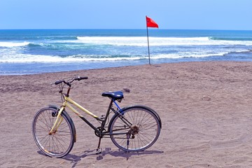 A bicycle in the peaceful beach